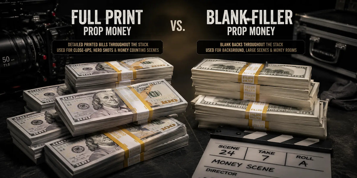 Full Print vs Blank Filler Prop Money: When Productions Use Each