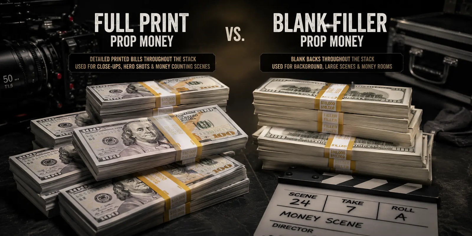 Full Print vs Blank Filler Prop Money: When Productions Use Each