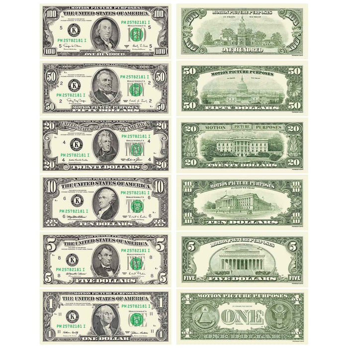 1990 series prop money mix with all major bill denominations