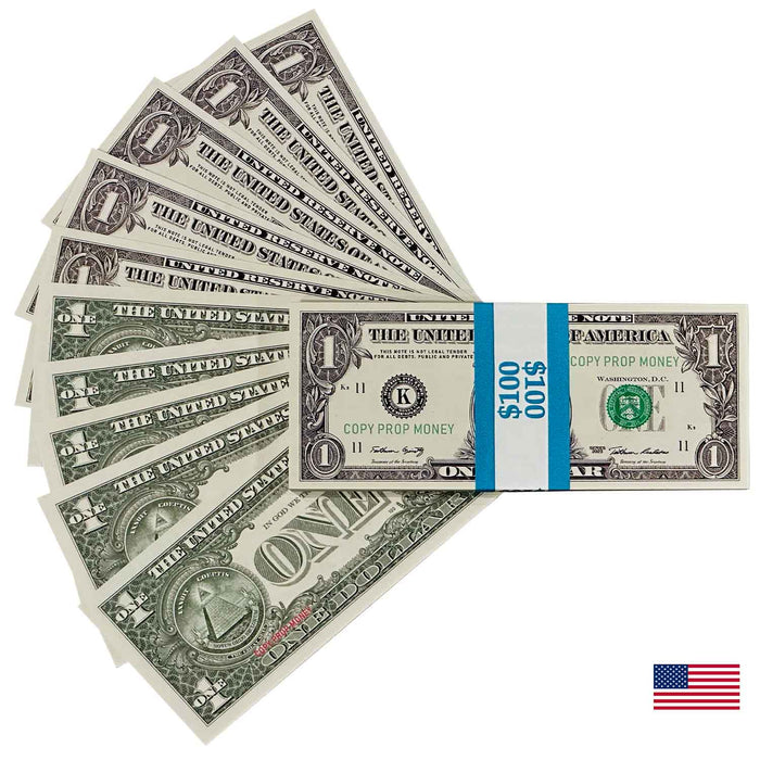 $1 United States New Series Full Print Premier Prop Money Stack - Prop Money Inc.