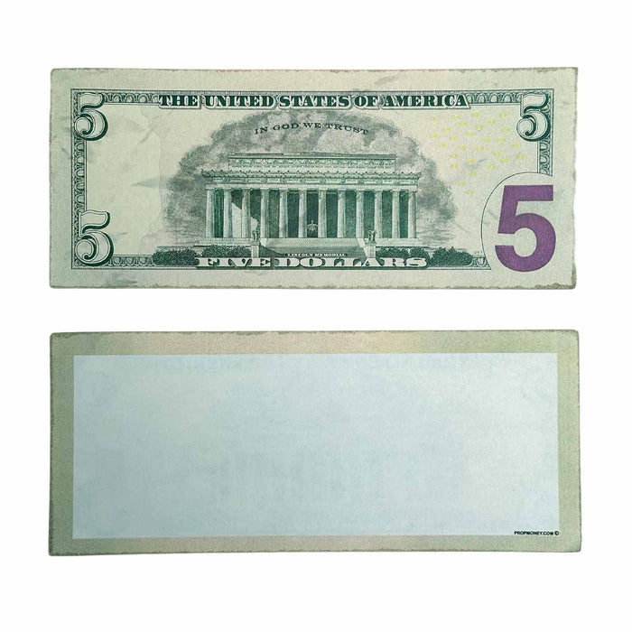 $5 Close-Up ✔️RealAged™ New Series Bills – Realistic Hero Prop Money - Prop Money Inc.