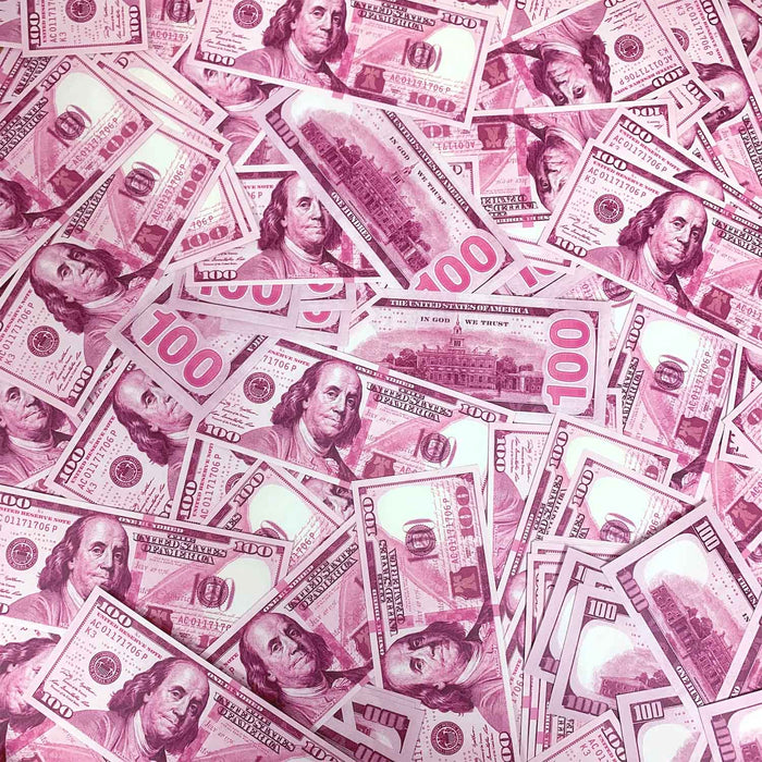 Pink prop money background for photography social media and event displays