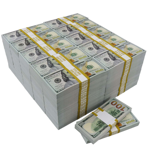 $1,000,000 full print prop money stacks for film productions