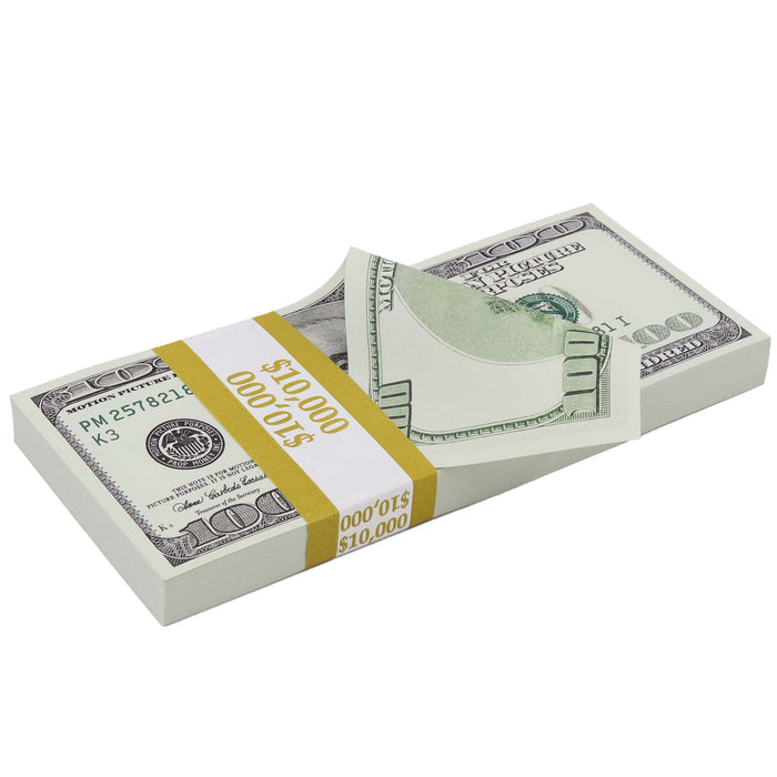 $10,000 Full Print 2000s Series Prop Money Stack - Prop Money Inc.