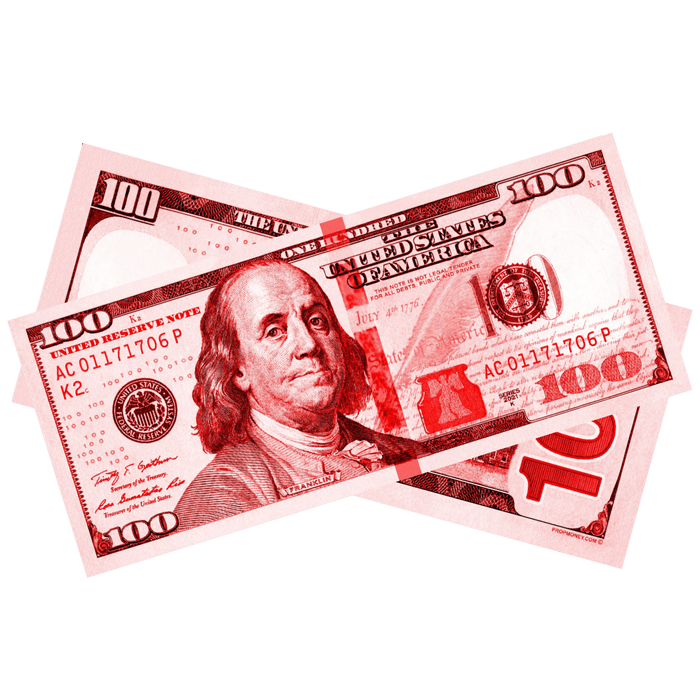 $100 New Series Red Bills - PropMoney.com