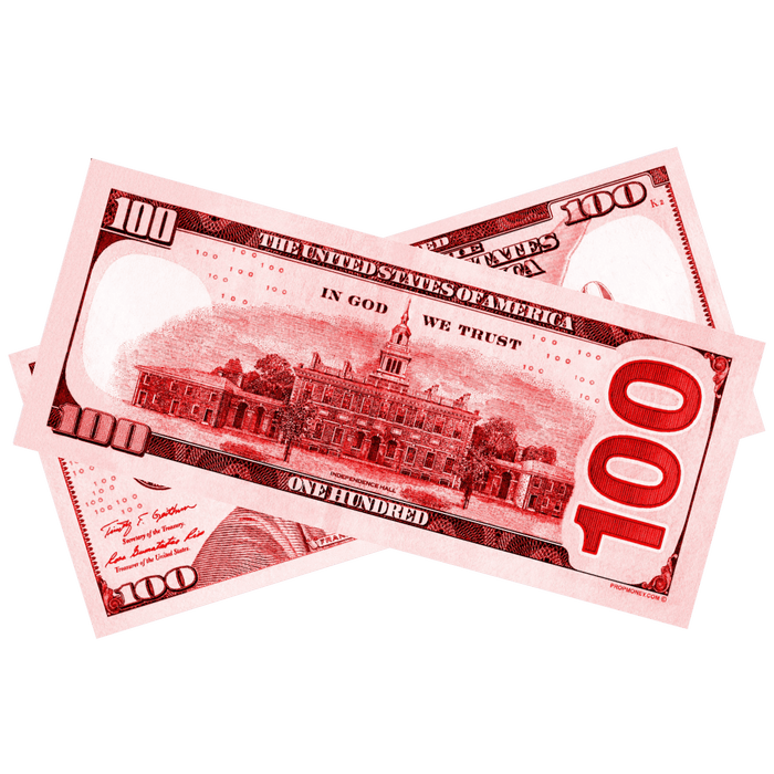 Red novelty money bills for decorations events photography and themed celebrations